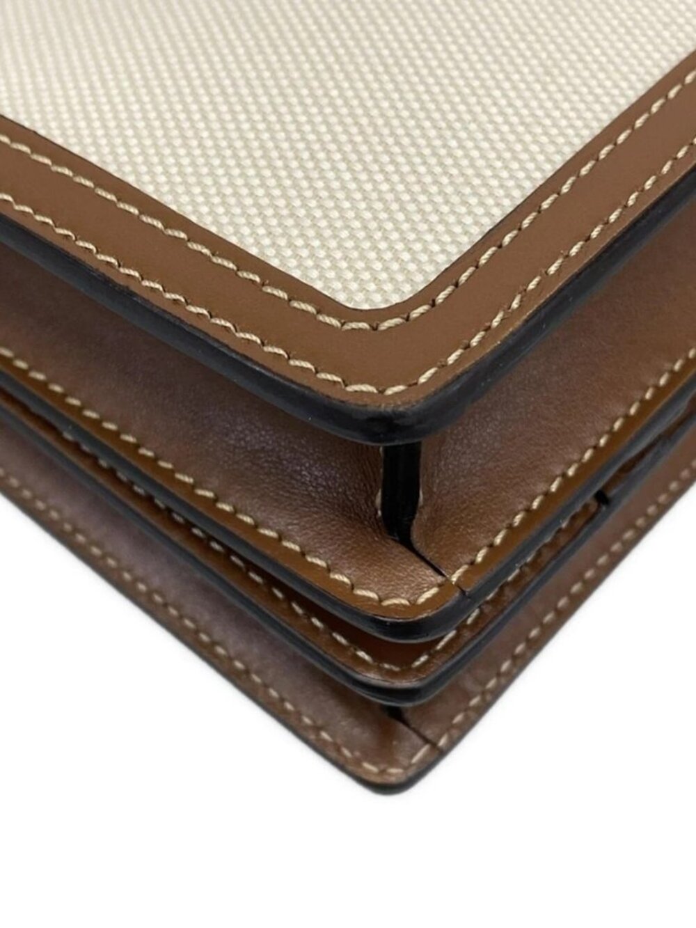 Burberry Cream Brown Canvas Leather Handbag - Picture 6 of 15